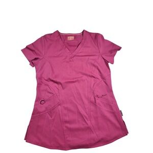 Ava Therese V-Neck Scrub Top‎ Zipper Pocket Medical Uniform Workwear XS